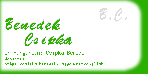 benedek csipka business card